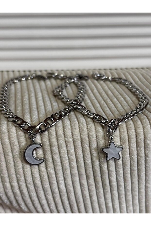 Moon&Star Lover&Friend Steel Gourmet Bracelet
