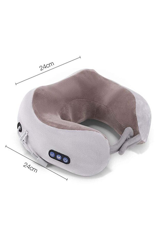 U-Shaped Memory Foam Travel Neck Pillow with Electric Massager