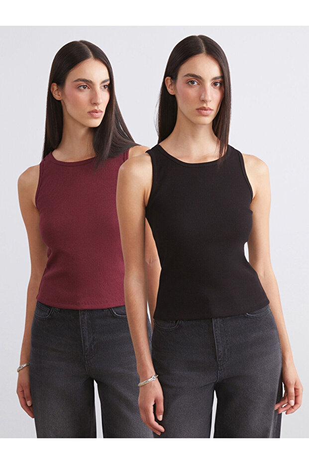 Özmarka New Season Crew Neck Women's Tank Top 2-Pack