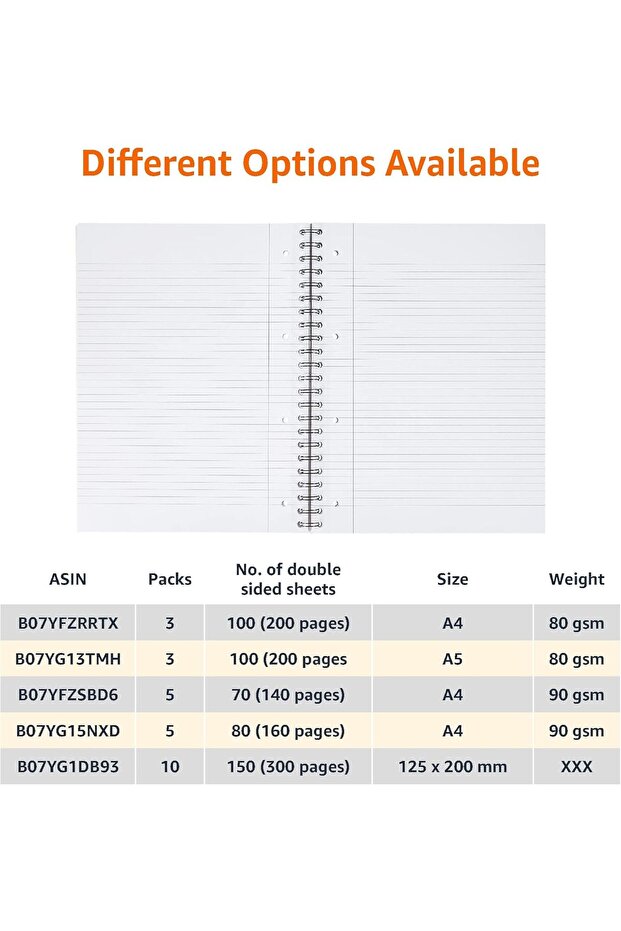 دفتر حلزوني، 200 صفحة، مقاس A4+ - 5