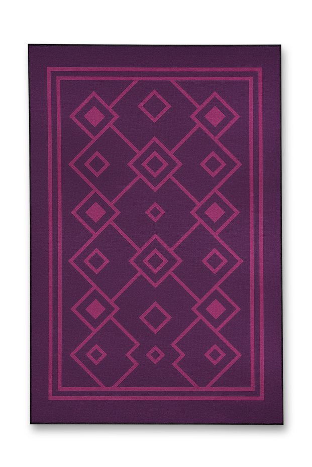 Mosso Purple Themed Geometric Motifs Patterned Woven Base Vintage Decorative Carpet Mosso1753