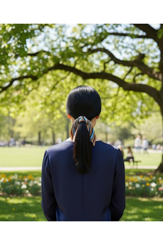 Pliseli desenli fular - 3