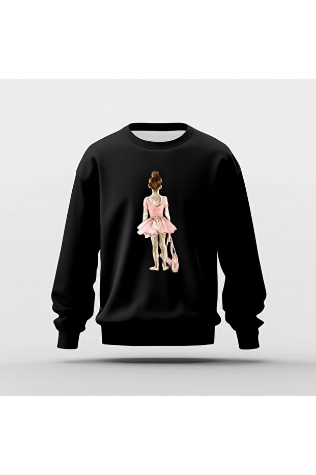 Pink Ballerina Printed Hoodie Sweatshirt