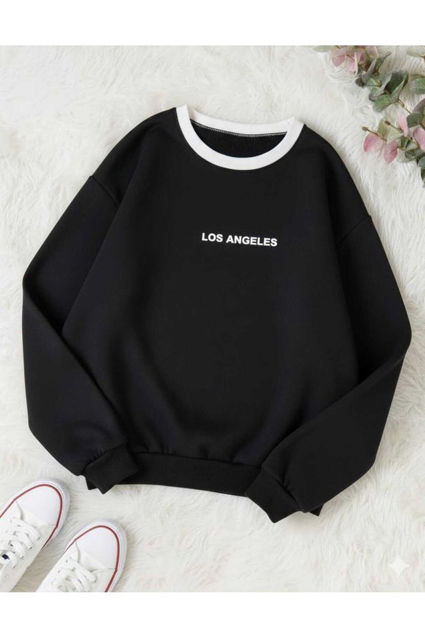Unisex Women/Men Los Angeles Special Design Colorful White Collar Oversized Crew Neck Sweatshirt