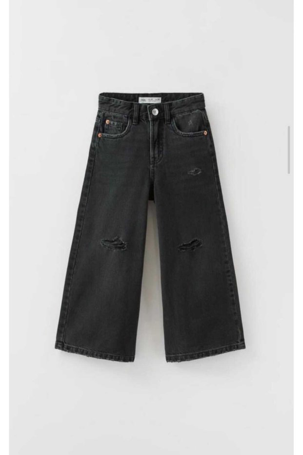 General Brands Girls' Denim Wide Leg Jeans Ripped (Adjustable Waist) Extreme Wideleg Jeans