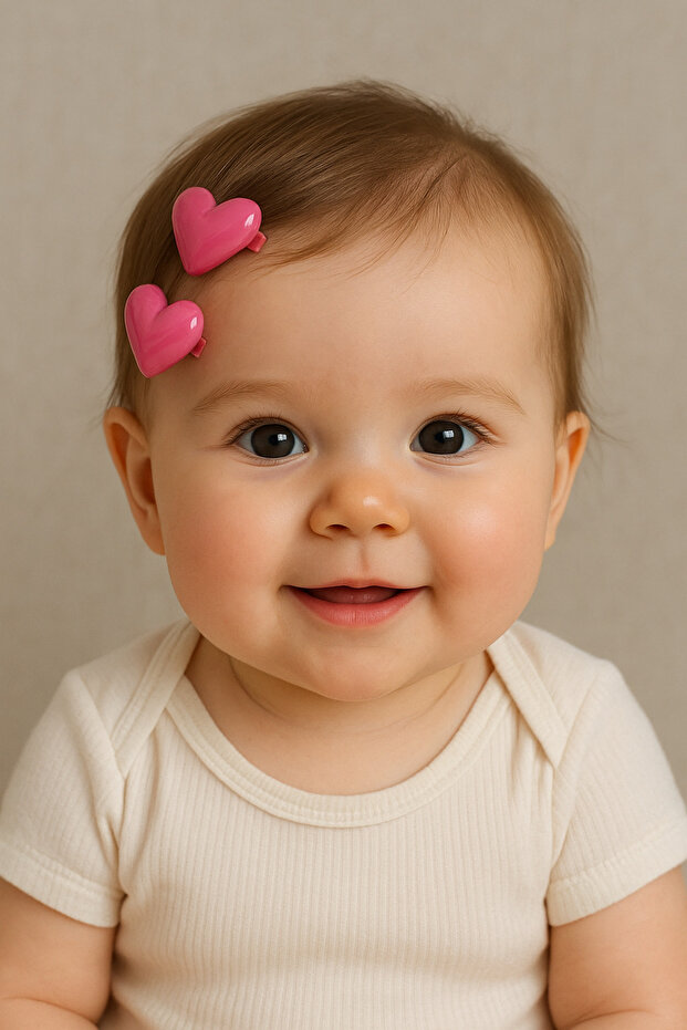 Baby Kids Buckle Pink Heart X 2 Pieces