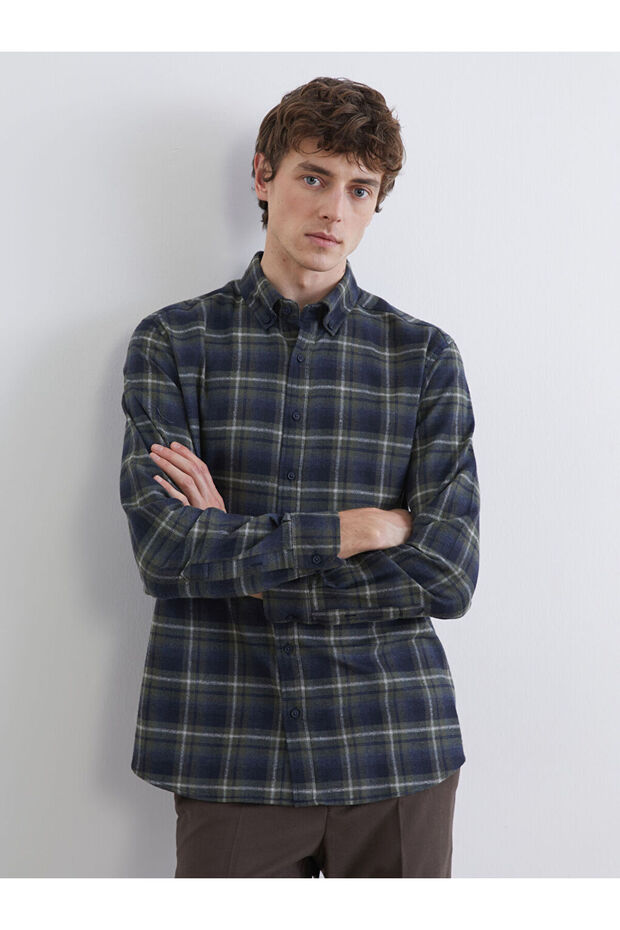 Regular Fit Plaid Men's Shirt