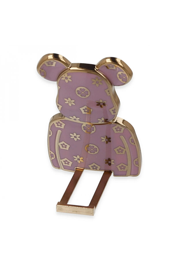 حامل استرو على شكل دمية دب منقوش - بنفسجي - 1