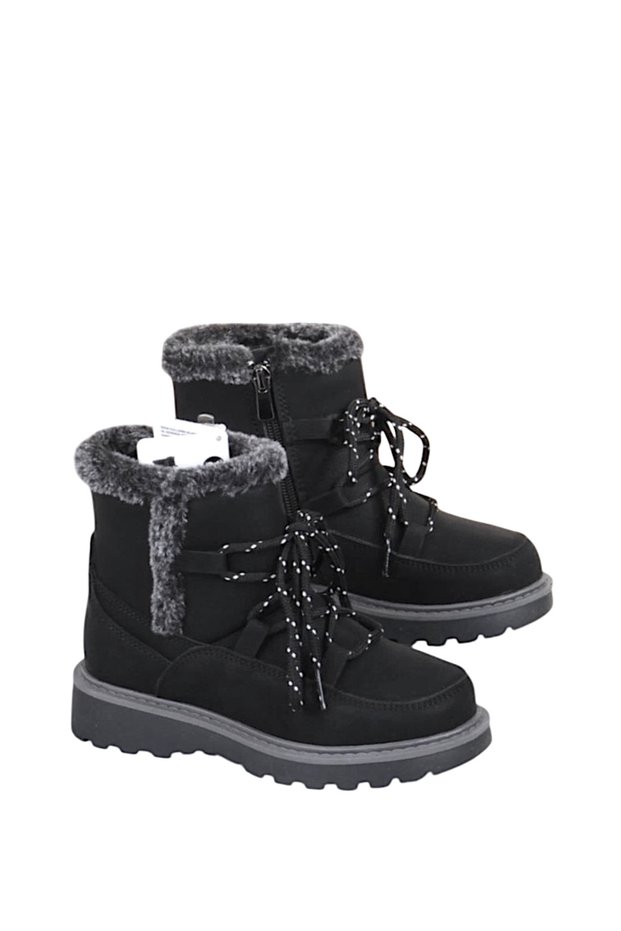 25C.Lina Zippered Warm Lined Non-Slip Sole Girls' Boots