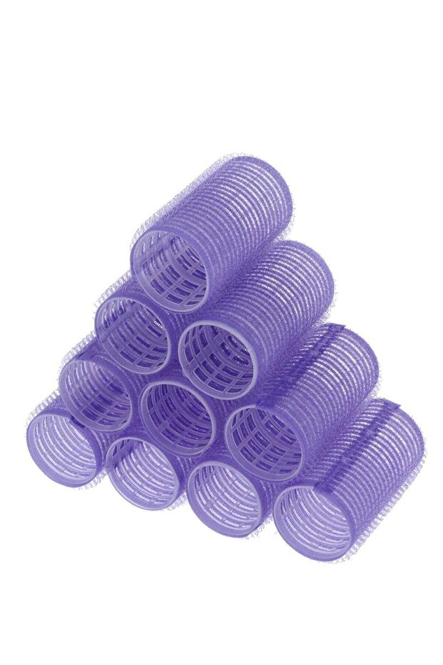 Pro Salon Hairdressing Curlers Set 10pcs Self Grip Hair Rollers in Various Sizes - Purple