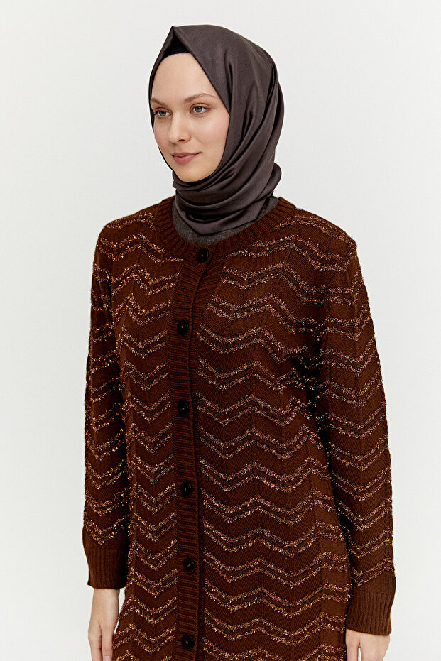 Simli Uzun Triko Hırka - 3