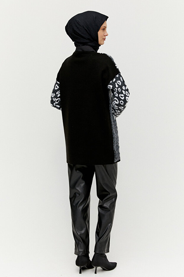 Leopar Detaylı Triko Tunik - 6