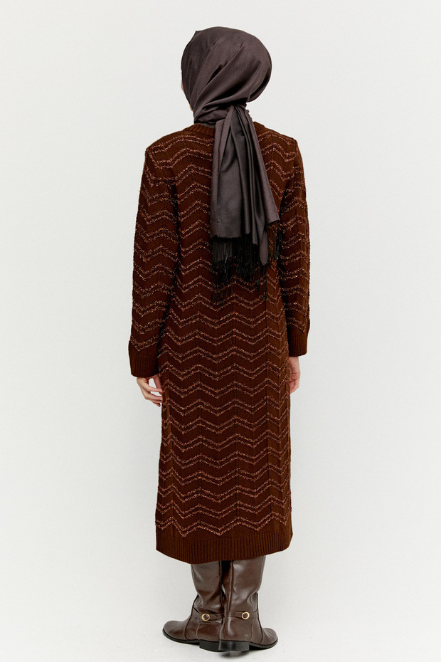 Simli Uzun Triko Hırka - 6