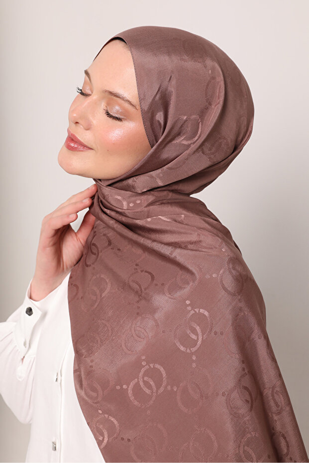 شال حريري منقوش بنمط OO - 2