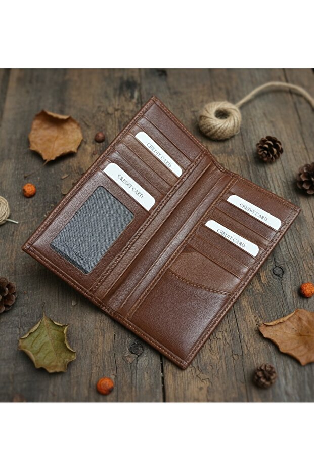 100% Genuine Leather Men's Hand Portfolio, Card Holder, Wallet