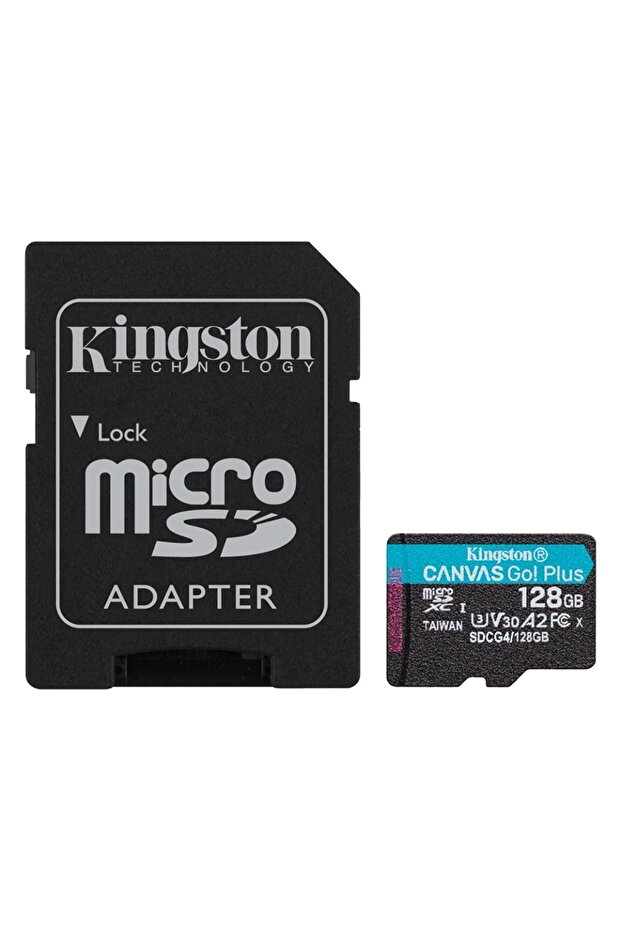 MicroSD card 128GB Canvas Go Plus, with SD adapter, Class 10, UHS-I U3, V30, A2, Black - 1