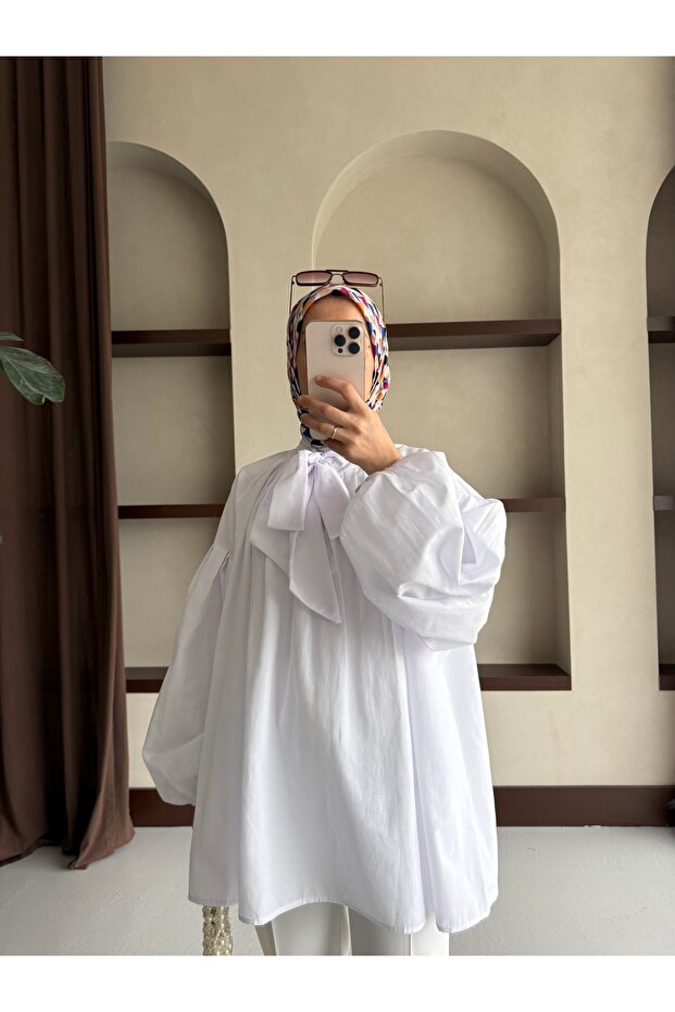 Tunic with Tie Collar Tunic