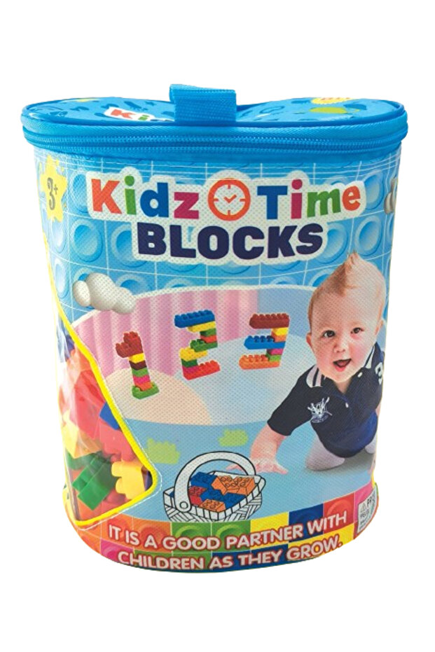 Plastic building block set with 400 elements in storage bag Kidz Time Blocks - 2