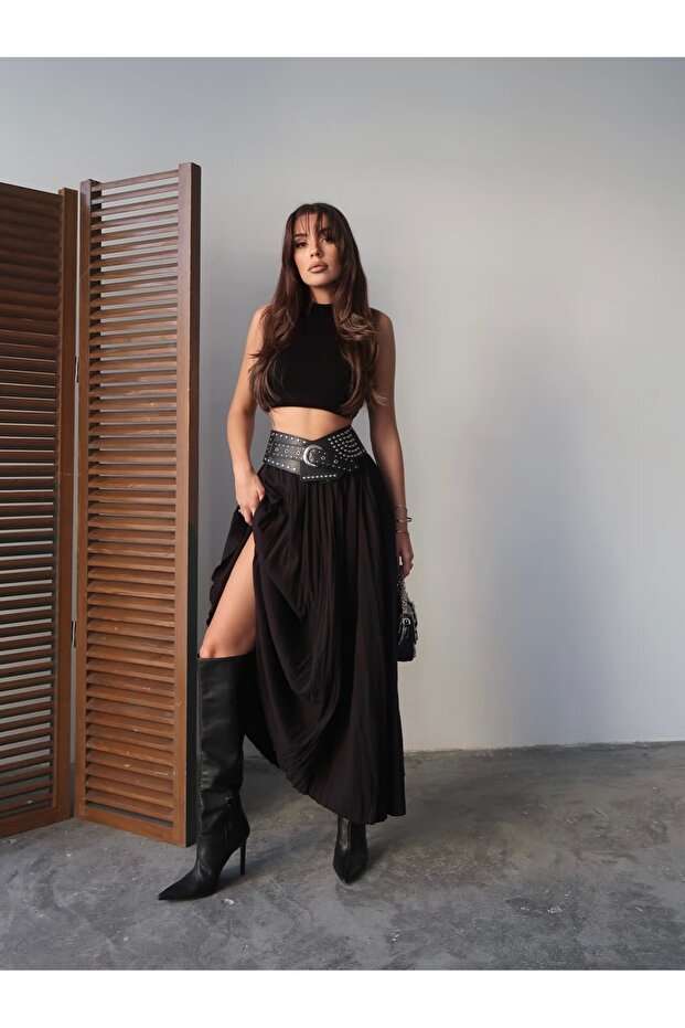 Fusta lungă neagră Crush - 1