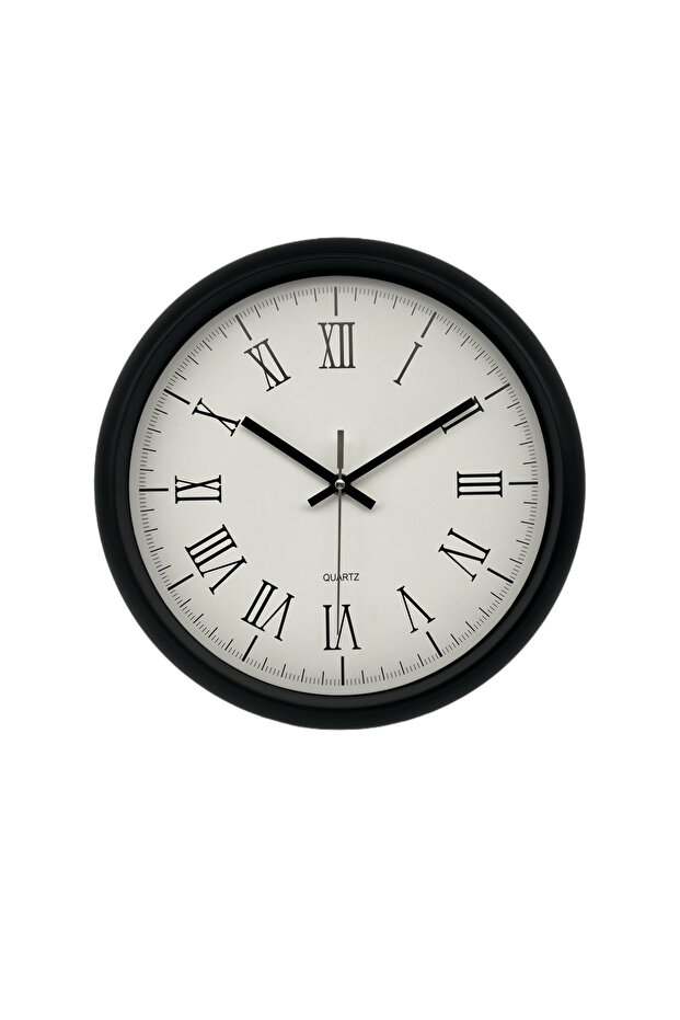 CLASSIC WALL CLOCK ROMAN NUMBERS 30 CM BLACK