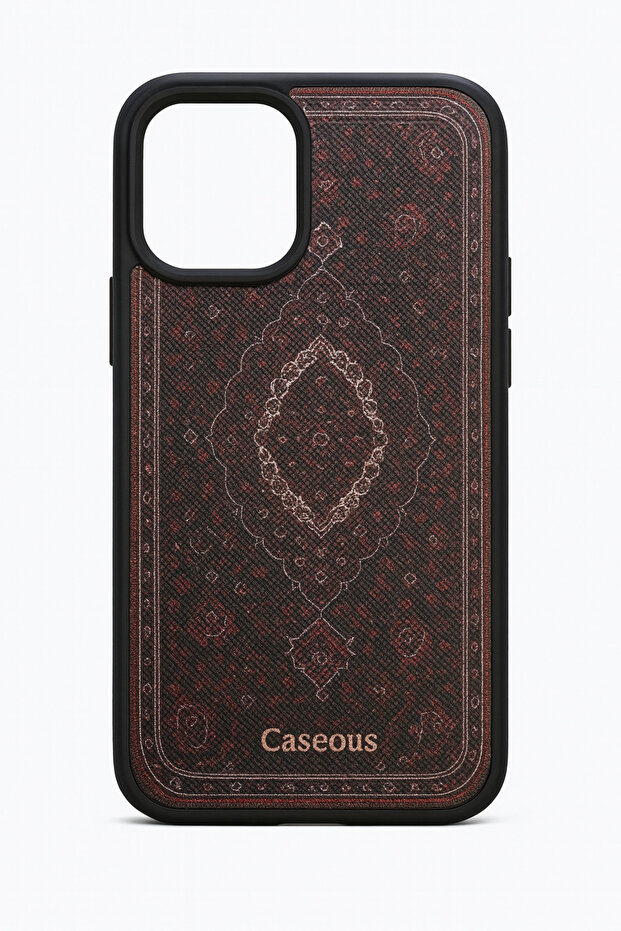 Goldie Case İPhone 13/14 Uyumlu İran Halı Desenli Darbe Emici Özelliğe Sahip Telefon Kılıfı