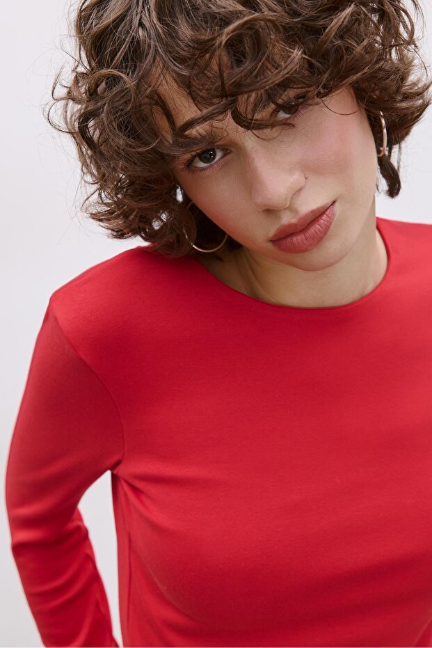 Basic uzun kollu tişört - 4