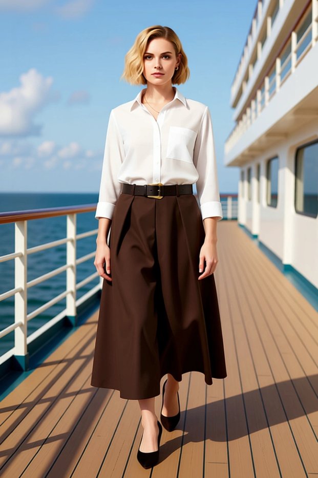 Women's Plain Woven Maxi Skirt High Waist Wide Fit Functional Durable Quality Comfortable Stylish