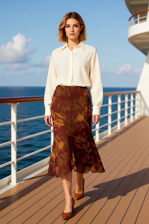 Women's High Waist Fish Scale Midi Skirt 94% Polyester 6% Elastane Functional Durable Sports