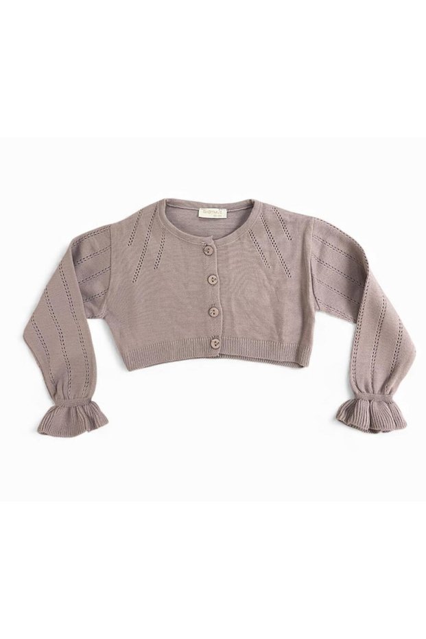 Girl child Lace-Like Knit crop cardigan