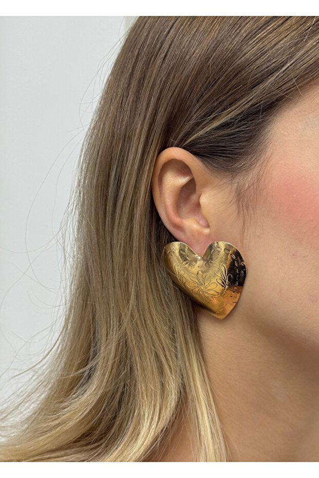 Antique Heart Retro Gold Earrings