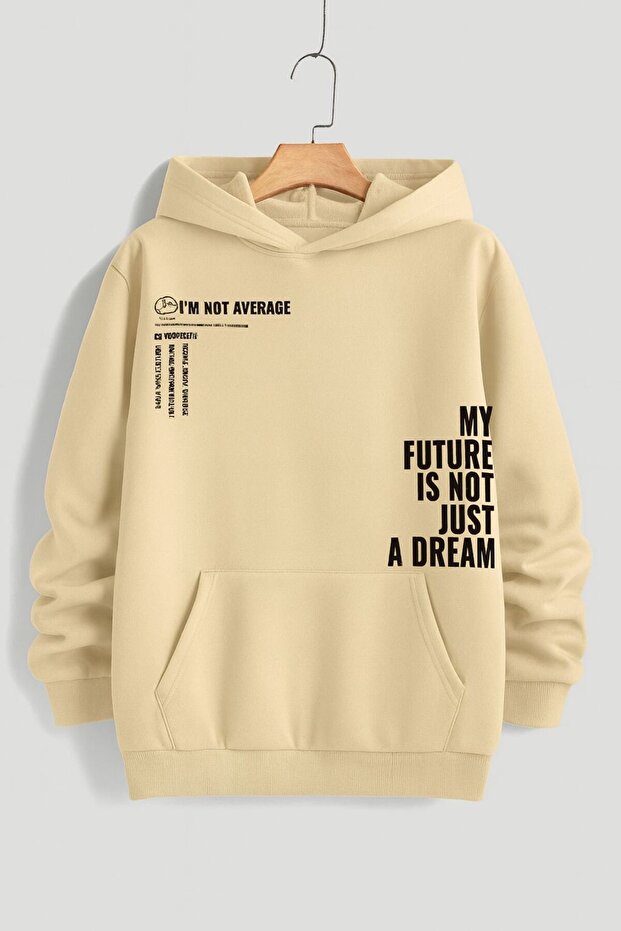 سترة بغطاء رأس بتفاصيل طباعة My Future
