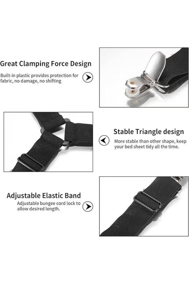 Adjustable, triangular bed sheet fasteners - 5