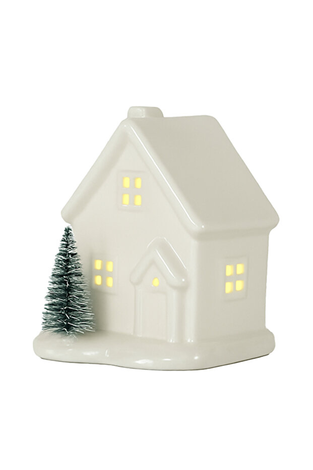 Çam Ağaçlı Işıklı Seramik Ev - 4