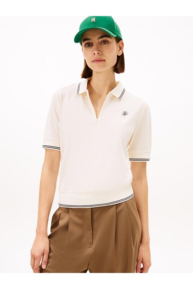 TH SCRIPT LYOCELL ZIP SS POLO - 1