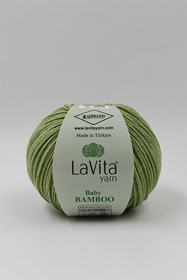 Baby Bamboo Hand Knitting Yarn 50% Bamboo 50% Acrylic 50Gr (8163 Light Grass)
