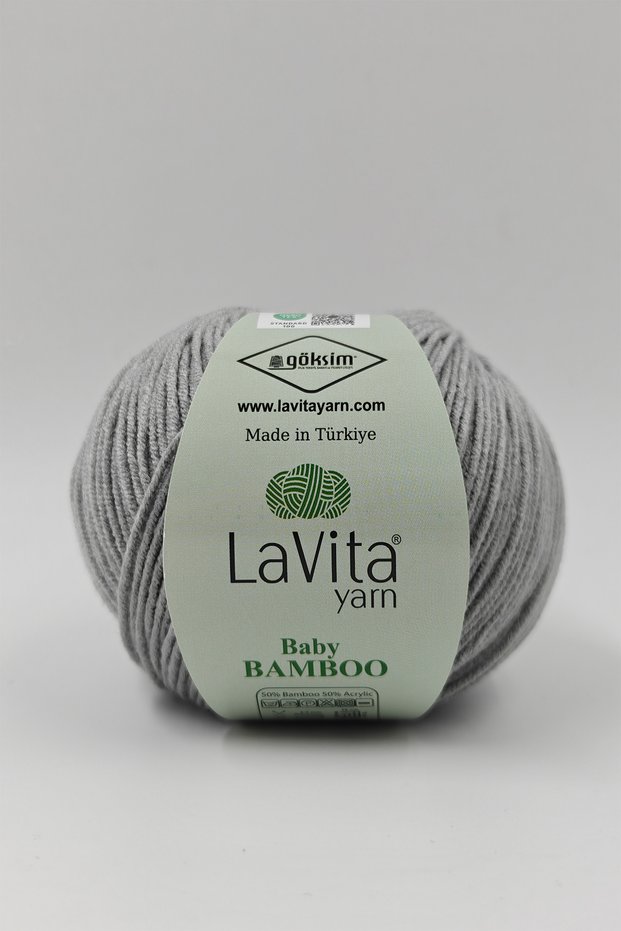 Baby Bamboo Hand Knitting Yarn 50% Bamboo 50% Acrylic 50Gr (6041 Gray)
