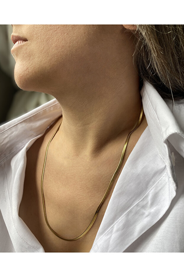 Steel Italian Chain Necklace Long Length-60 cm