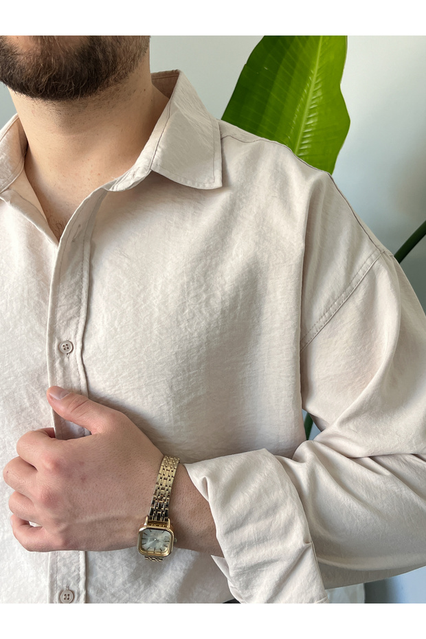 Erkek Oversize Modal Gömlek - 3