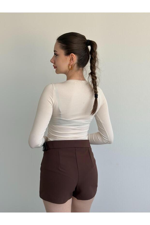 Kemerli Premium Şort Etek - 3