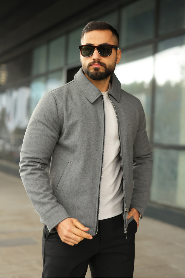 سترة أساسية مميزة خفيفة الوزن ومحشوة بالريش مع سحاب مزدوج - 2