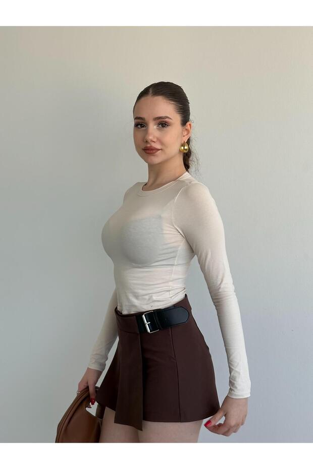 Kemerli Premium Şort Etek - 2