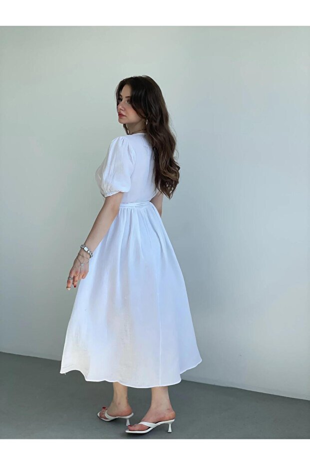 Müslin Kruvaze Elbise - 2