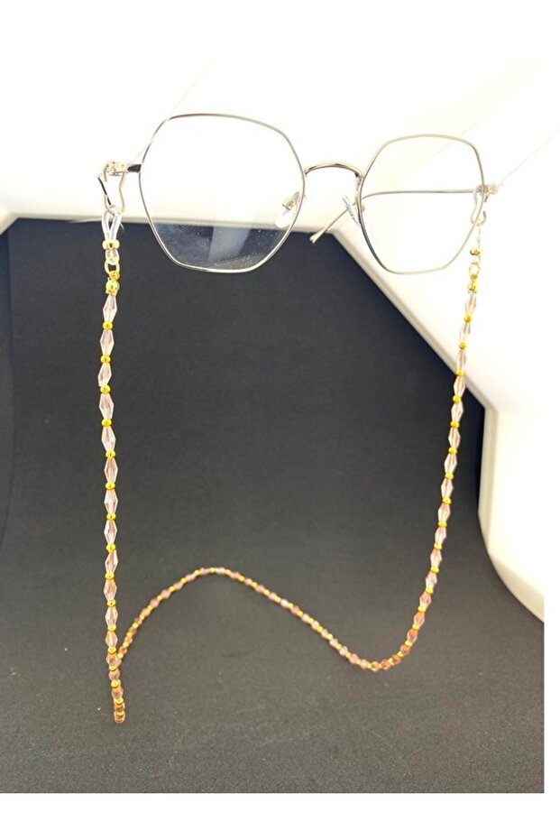 Pyramid Full Stone Eyeglass Cord / Chain Pink