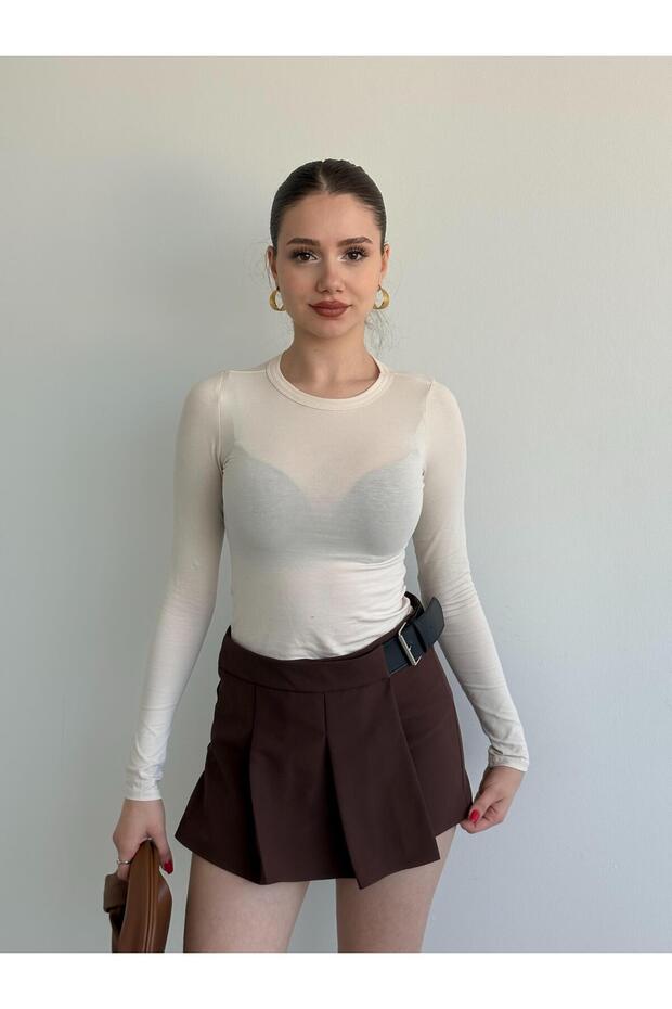 Kemerli Premium Şort Etek - 4