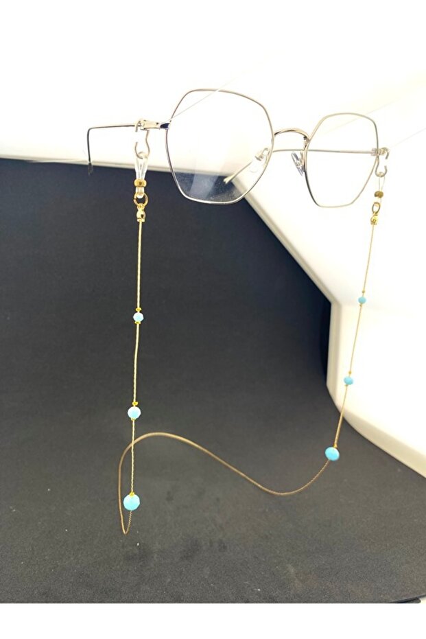 Italian Chain Round Beaded Glasses Cord / Chain Blue