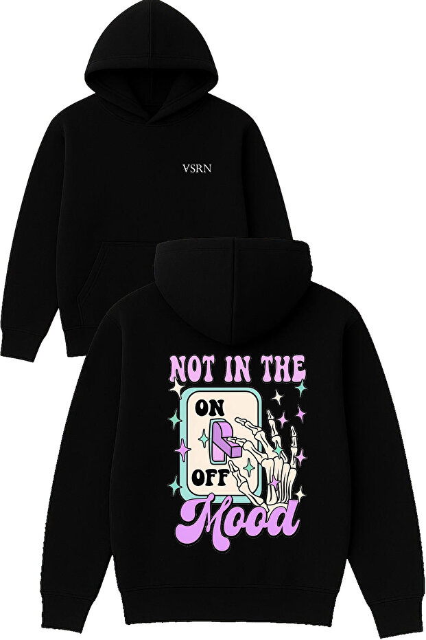 Not in the Tasarım Printed Oversized Black Hooded Sweatshirt