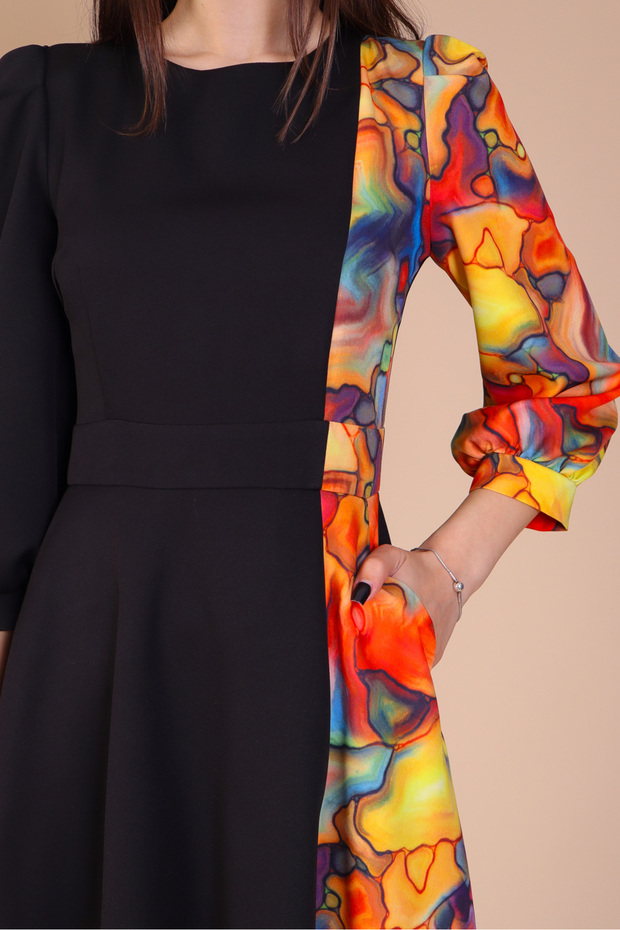 Rochie Midi, Office, cu Imprimeu - 4