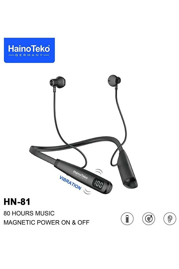 HN81 Neckband Wireless Earphone Black