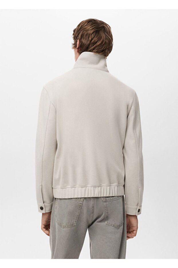 Fermuarlı yün ceket - 4