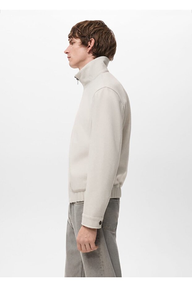 Fermuarlı yün ceket - 5